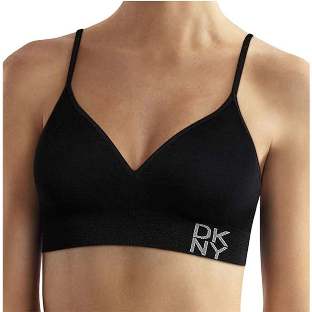 DKNY Energy Seamless Bralette Everyday Comfort Bra Black Size Medium